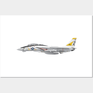 Fighter Squadron 21 (VF-21) Freelancers F-14 Tomcat Illustration Posters and Art